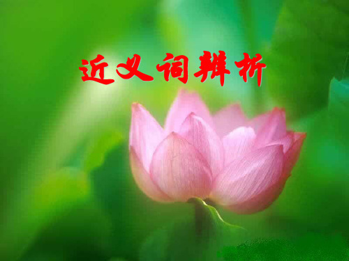 八年级语文近义词辨析