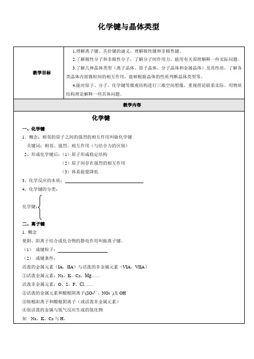 化学键和晶体类型