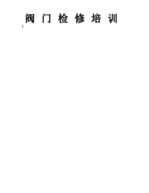 阀门检修培训2