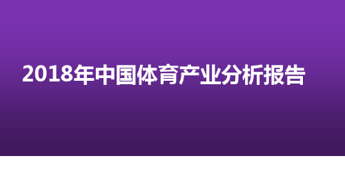 2018年中国体育产业市场分析报告