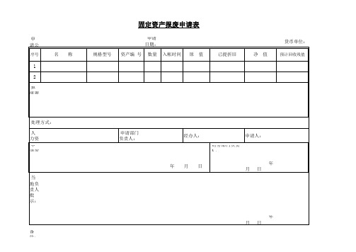 固定资产报废申请表