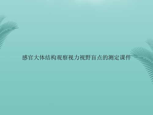 【优秀文档】感官大体结构观察视力视野盲点的测定PPT资料