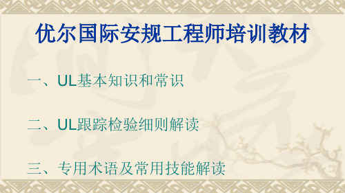 优尔国际安规工程师培训教材.pptx