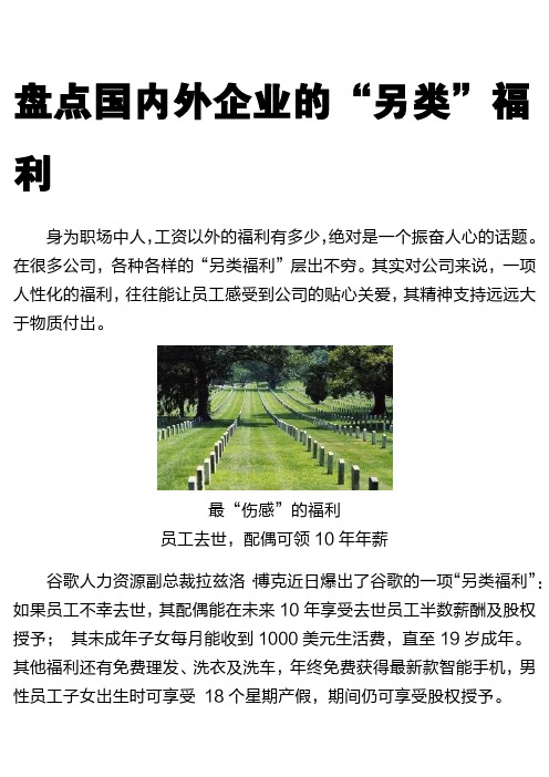 盘点国内外企业的另类福利