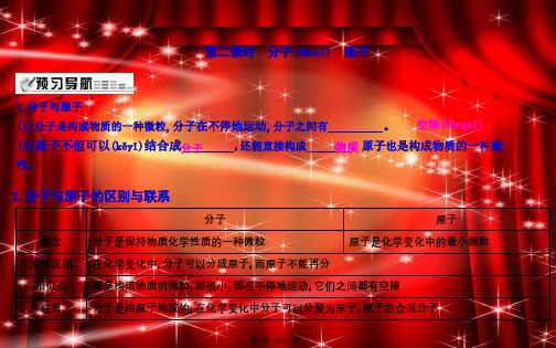 九年级化学上册第3章物质构成的奥秘第1节构成物质的基本微粒分子原子