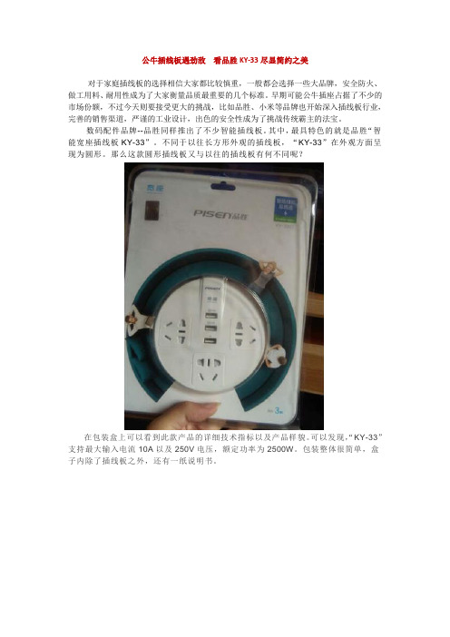公牛插线板遇劲敌  看品胜KY-33尽显简约之美