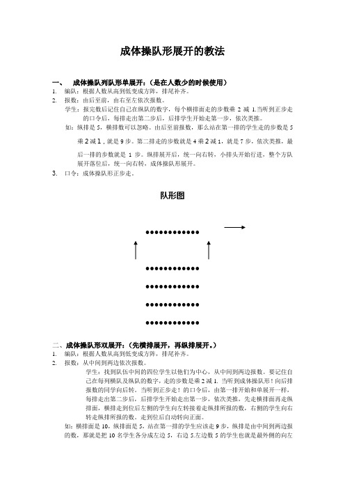 成体操队形展开的教法