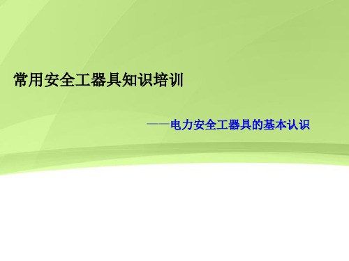 常用安全工器具知识培训课件(PPT 38页)