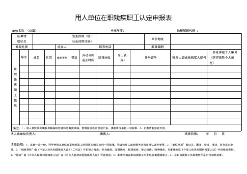 残疾人保障金表格