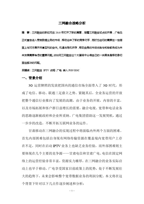 三网融合战略分析