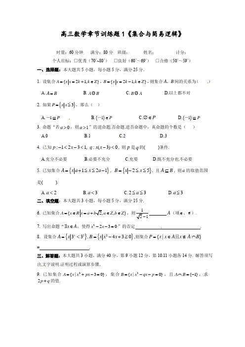 高三数学一轮复习章节练习40套含答案整理版