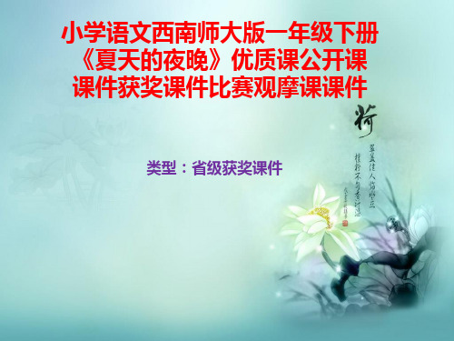 小学语文西南师大版一年级下册《夏天的夜晚》优质课公开课课件获奖课件比赛观摩课课件B012