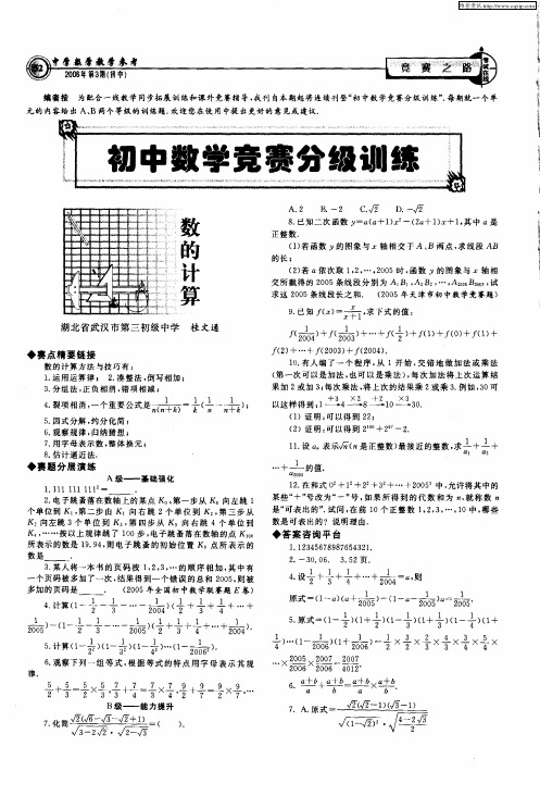 初中数学竞赛分级训练：数的计算