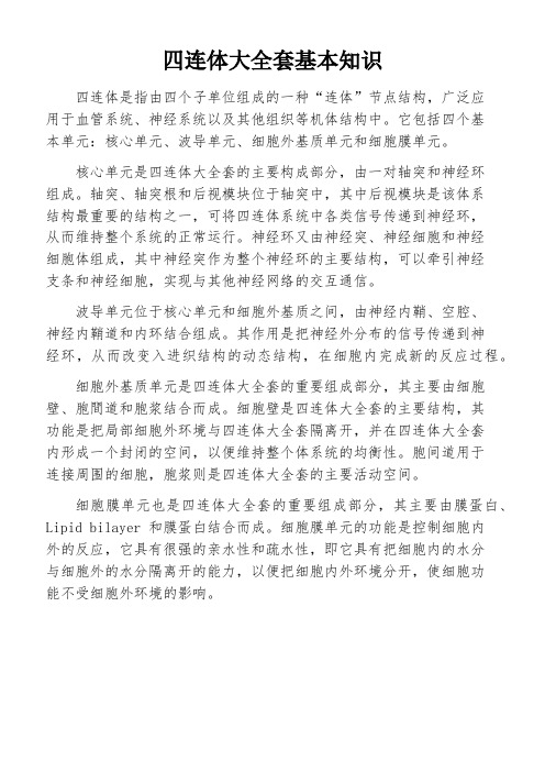 四连体大全套基本知识