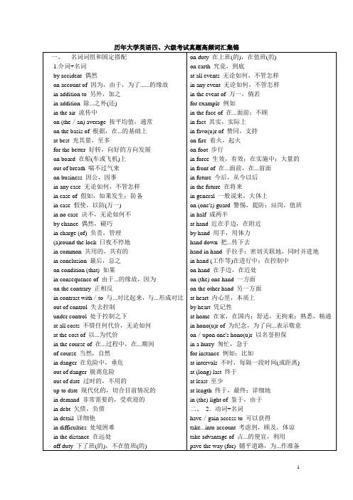 历年大学英语四六级考试真题高频词汇集锦