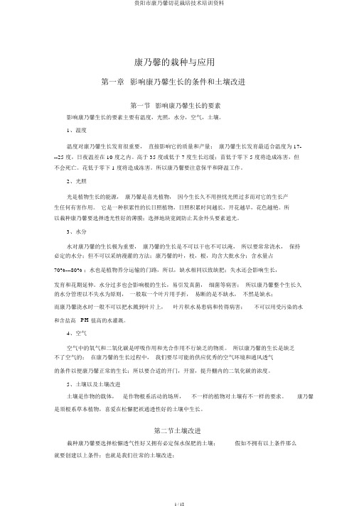 贵阳市康乃馨切花栽培技术培训资料