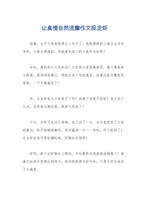 让真情自然流露作文捉龙虾
