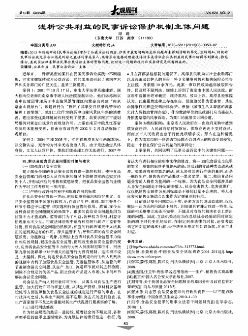 浅析公共利益的民事诉讼保护机制主体问题