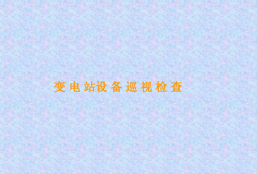 变电站设备巡视检查方法