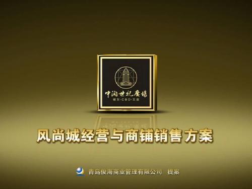 济南中润世纪广场招商与销售策略(合成版)20091124