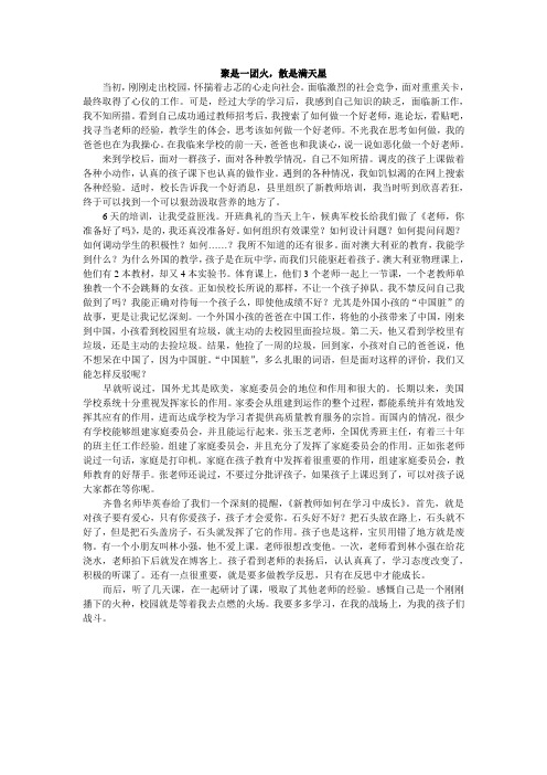 聚是一团火,散是满天星  教师培训心得