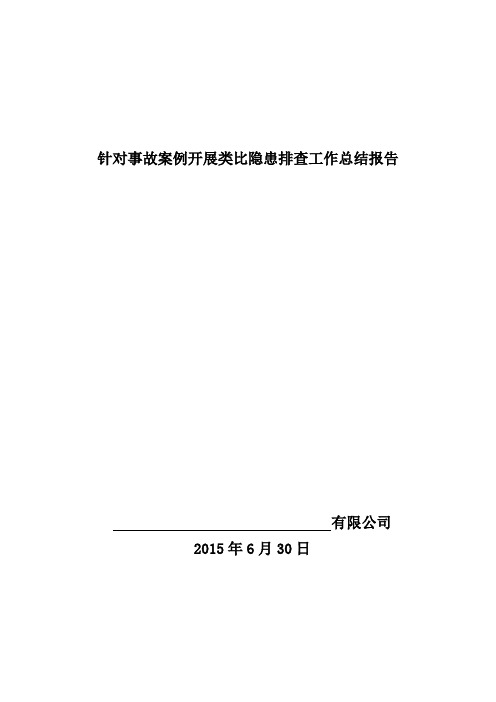针对事故案例开展类比隐患排查工作总结报告