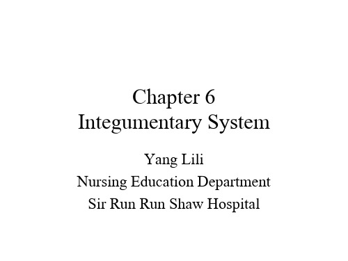 《医学英语》课件：Integumentary System