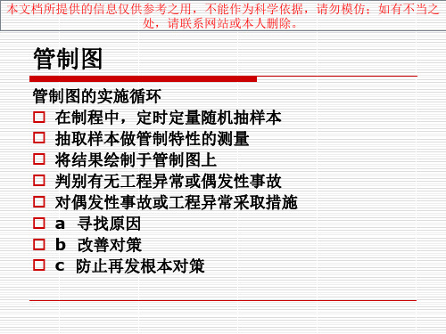 XbarR控制图过程统计分析、控制培训课件