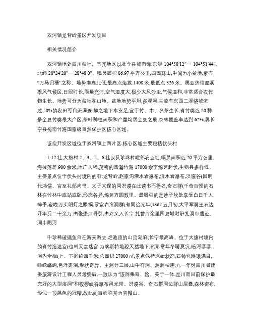 双河镇景区开发项目情况简介.