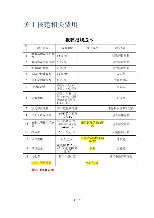 房地产开发报建流程及费用