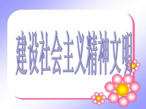 九年级政治 建设社会主义精神文明