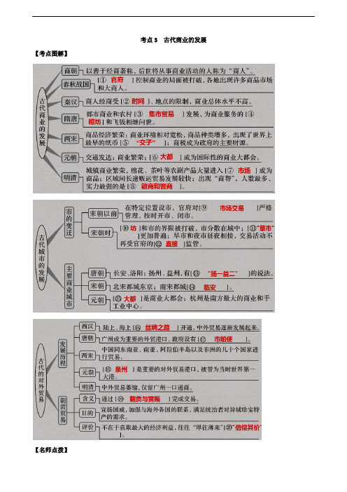 2007-2018高考历史真题汇编(经济史)考点精练3 古代商业的发展(解析版)