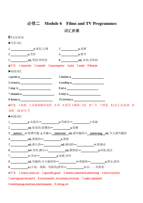 2020版英语高考新攻略山东外研专用大一轮精练必修二Module6FilmsandTVProgrammes词汇积累含答案