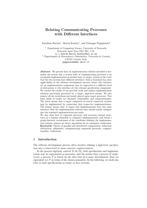 Relating Communicating Processes with Different Interfaces