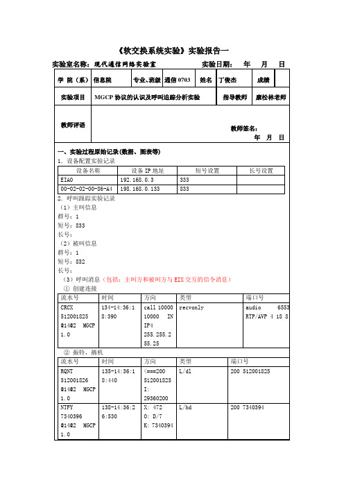 软交换实验报告1