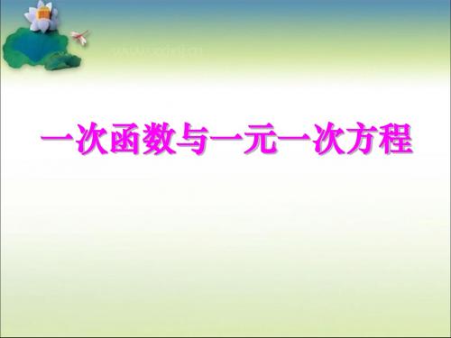 《一次函数与一元一次方程》一次函数PPT课件