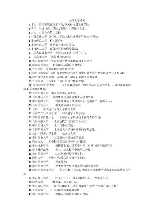 全国大学绰号
