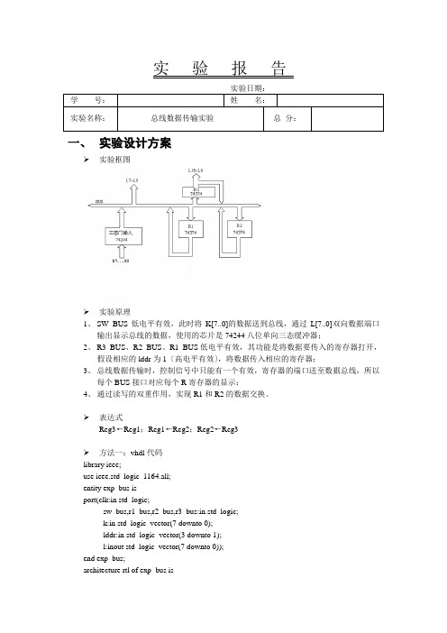 总线数据传输实验