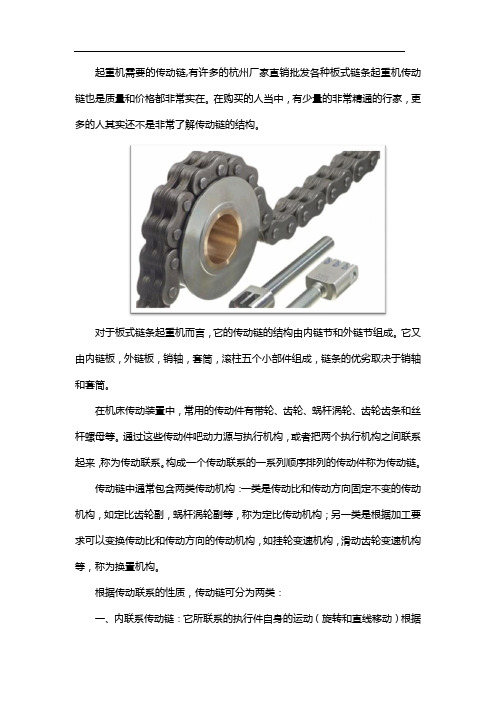 板式链条起重机传动链的链条结构.docx