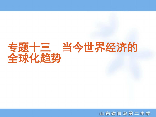 2012年高考专题复习专题13-当今世界经济的全球化趋势-历史-新课标-人民版