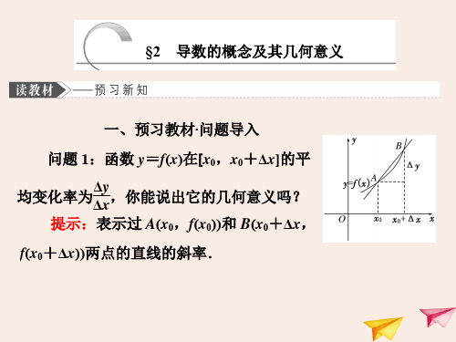 2019_2020学年高中数学第二章变化率与导数2导数的概念及其几何意义课件北师大版选修2_2