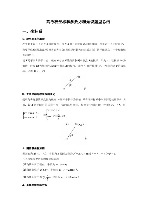 高考极坐标和参数方程知识题型总结