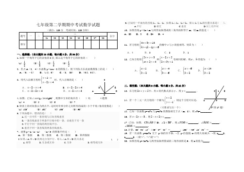 辛兴初中：七年级下册期中试题
