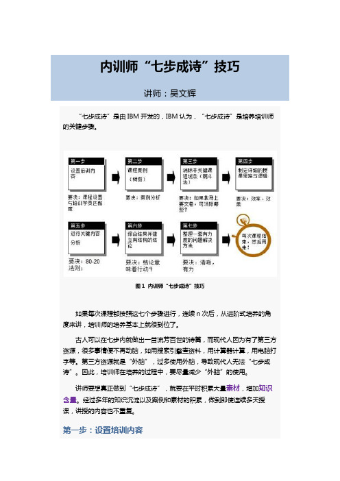 内训师“七步成诗”技巧
