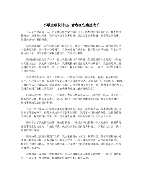 小学生成长日记：青春在伤痛里成长