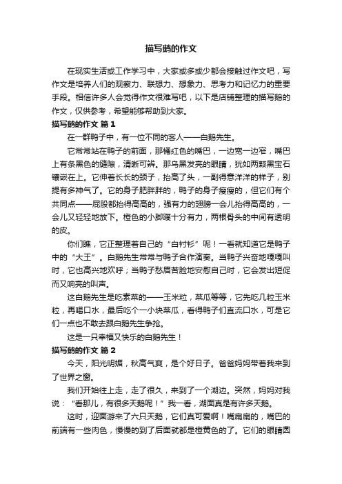 描写鹅的作文