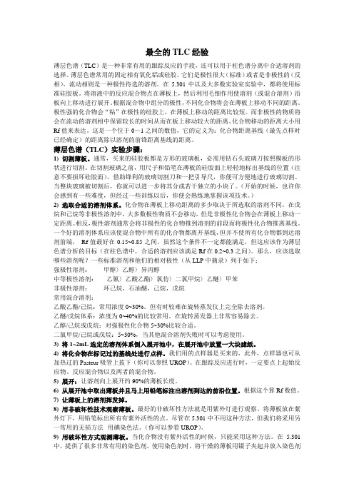 最全的TLC经验  薄层层析