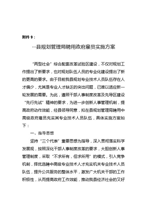 聘用政府雇员实施方案