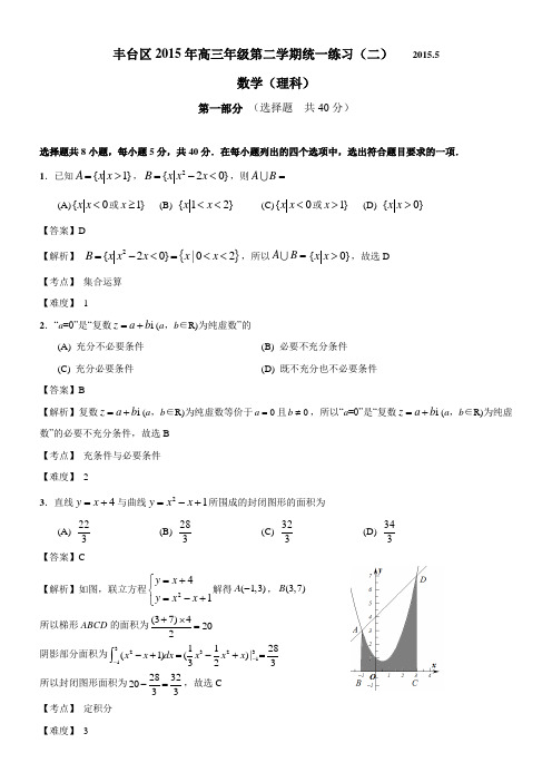 2015年高三二模数学（理）北京市丰台区试题Word版带解析.doc