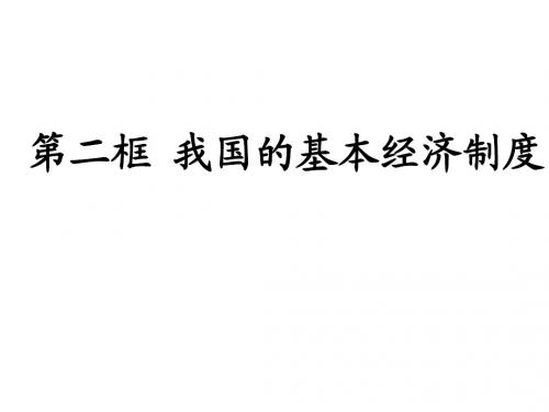 人教版高一政治第四课——我国的基本经济制度